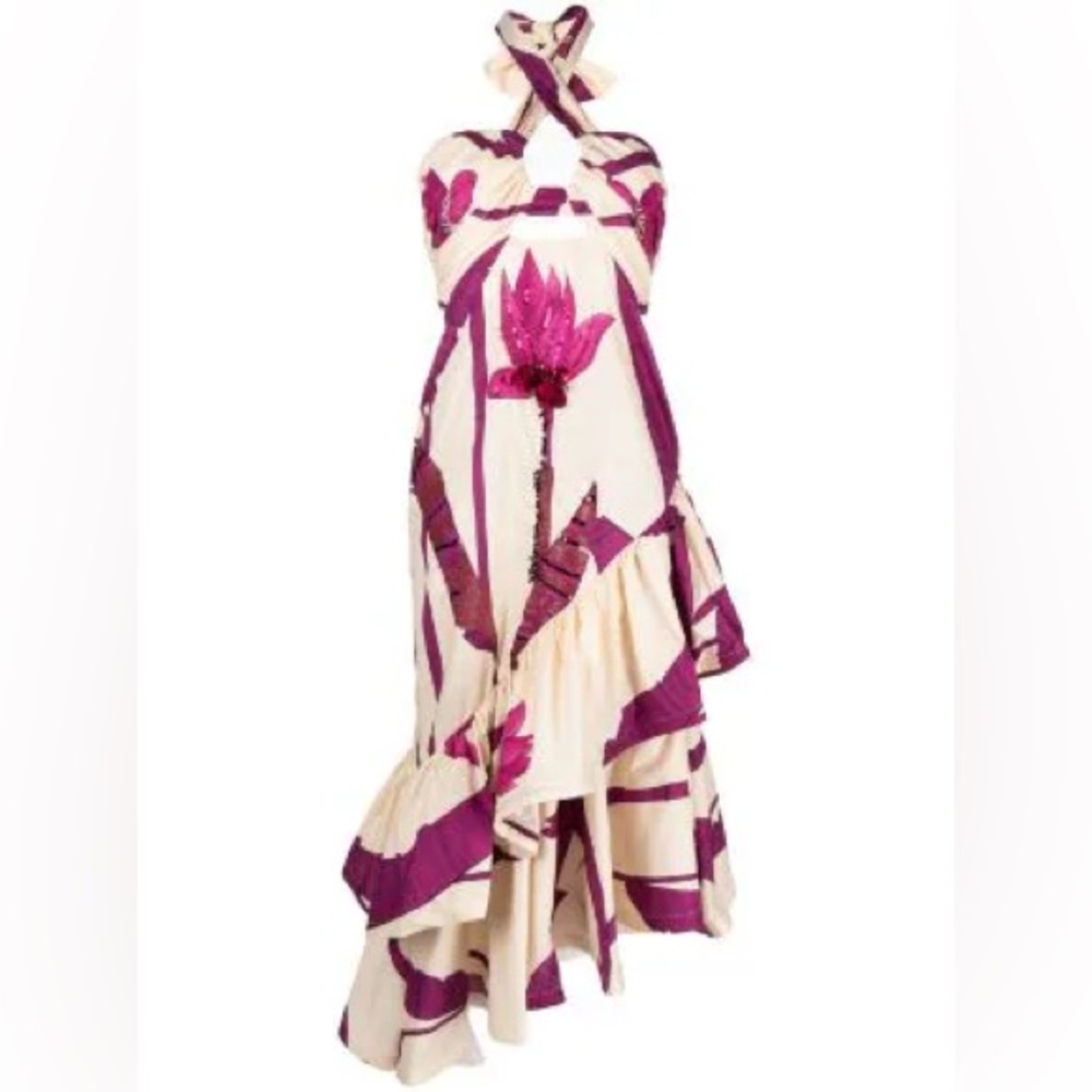 Johanna Ortiz $1,995 CARELESS FLORAL ANKLE dress - Picture 8 of 13